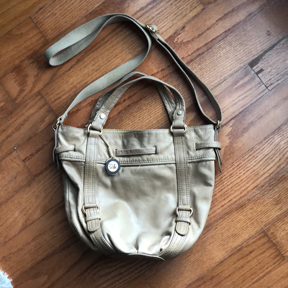 Saksfifthavenue tan bucket bag